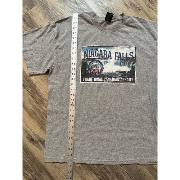 Vtg Niagra Falls T-Shirt Tourist Canada River Wear XL Gray Print Travel Canadian - Picture 2 of 6